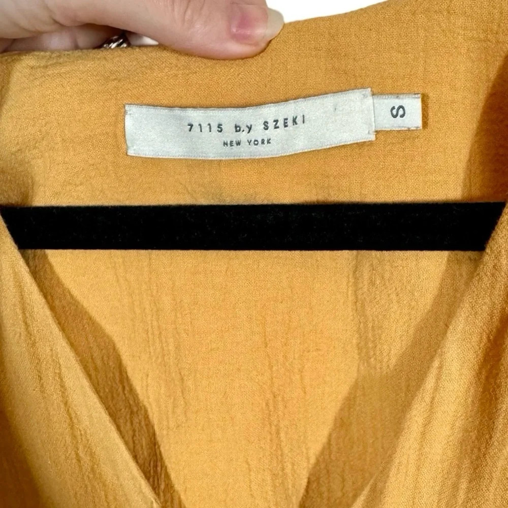 7115 BY SZEKI Wide Legged Linen Cotton Jumpsuit in Golden Yellow - Picture 11 of 13
